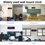 Large Digital Wall Clock with Remote Control, Temperature, Date, Week Display, Memory Function, Dual Alarms, and LED Wall Mount