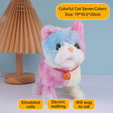 Realistic Electronic Cat Toy with Walking & Barking Actions to Keep Your Pet Active and Entertained.
