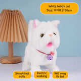Realistic Electronic Cat Toy with Walking & Barking Actions to Keep Your Pet Active and Entertained.