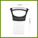 Onion Holder for Slicing, Stainless Steel Slicer Onion Cutter for Slicing, Vegetable Cutter for Potato and Tomato, Lemon Avocados, Eggs, Food Slicer