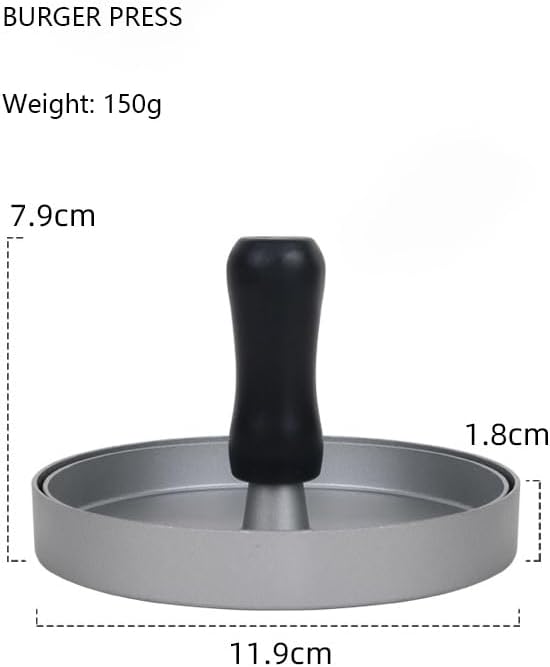 Non-Stick Aluminum Burger Press, Burger Press Machine, Hamburger Patty Maker with 100 Wax Disc Papers, Burger Maker with ABS Handle, for Making Stuffed Pocket Burgers Baking Beef Grill BBQ