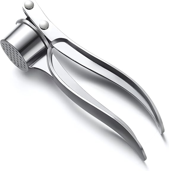 Kitchen Premium Stainless Steel Garlic Press, Rust Proof Ergonomic Garlic Mincer with Easy Grip Handle, Dishwasher Safe, Professional Easy clean Mincer for Garlic and Ginger