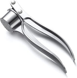 Kitchen Premium Stainless Steel Garlic Press, Rust Proof Ergonomic Garlic Mincer with Easy Grip Handle, Dishwasher Safe, Professional Easy clean Mincer for Garlic and Ginger
