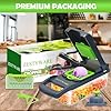 Vegetable Chopper Multifunctional Food Chopper | 16-in-1 Onion Cutter with 7 Blades, Vegetable Slicer and Dicer with Container for Salad, Potato, Carrot, Garlic & Kitchen Use