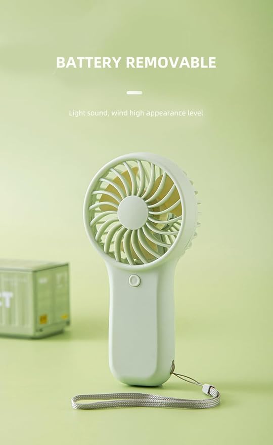 Handheld Fan, Portable Mini Fan Battery Powered (No Built-In Battery), Lightweight Pocket Fan for Travel, Makeup, Lash, Office, Outdoor（green）