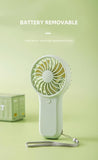 Handheld Fan, Portable Mini Fan Battery Powered (No Built-In Battery), Lightweight Pocket Fan for Travel, Makeup, Lash, Office, Outdoor（green）