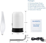 Electric Water Bottle Pump, USB Charging Automatic Drinking Water Dispenser, 30 Days Battery Life, Portable Water Bottle Switch for Universal 2-5 Gallon Bottle, For Home, Office, Travel,