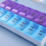 Click to see full view Only 15 left 7 Day Weekly AM PM Pill Organizer, Large Capacity Case Pill Box for Pills Vitamin Supplements Medication,Portable, Small, Blue