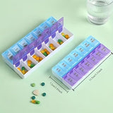 Click to see full view Only 15 left 7 Day Weekly AM PM Pill Organizer, Large Capacity Case Pill Box for Pills Vitamin Supplements Medication,Portable, Small, Blue