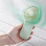 Handheld Fan, Portable Mini Fan Battery Powered (No Built-In Battery), Lightweight Pocket Fan for Travel, Makeup, Lash, Office, Outdoor（green）