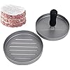 Non-Stick Aluminum Burger Press, Burger Press Machine, Hamburger Patty Maker with 100 Wax Disc Papers, Burger Maker with ABS Handle, for Making Stuffed Pocket Burgers Baking Beef Grill BBQ