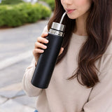 South American Mate Tea Travel Mug - Brazilian Filter Straw, Insulated Bullet Bottle, 3-in-1 Portable Mate Gourd Kit