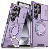 Samsung S26 Ultra Magnetic Rotating Car Mount Phone Case A17 Lens Flip Cover S25 Shockproof