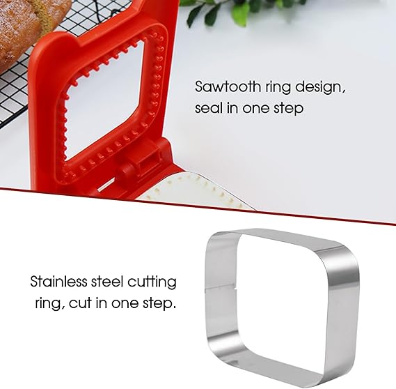 MEETOZ Sandwich Cutter and Sealer, Square Sandwich Maker, Decruster for Kids Lunch Uncrustable, Easy for School Lunchbox and Bento Box