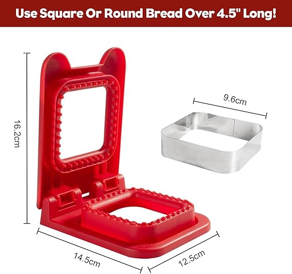 MEETOZ Sandwich Cutter and Sealer, Square Sandwich Maker, Decruster for Kids Lunch Uncrustable, Easy for School Lunchbox and Bento Box