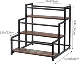 EVERGOODS 3-Tier Bottle Organizer – Rustic Wood Base & Metal Frame, Coffee Bar, Kitchen Countertop & Cafe Station Storage for Wine, Condiments & Beverages