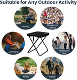 Camping Stool, Portable Folding Stool, 32.5×26×31cm Lightweight Mini Collapsible Chair, Max Load Capacity 100kg, Foldable Stool for Hiking, Fishing, Picnic, Outdoor, Camping Supplies - Black