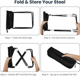 Camping Stool, Portable Folding Stool, 32.5×26×31cm Lightweight Mini Collapsible Chair, Max Load Capacity 100kg, Foldable Stool for Hiking, Fishing, Picnic, Outdoor, Camping Supplies - Black