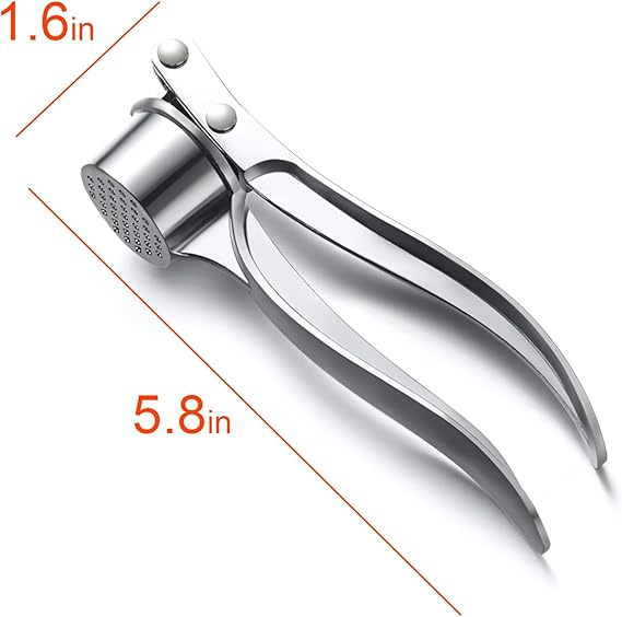 Kitchen Premium Stainless Steel Garlic Press, Rust Proof Ergonomic Garlic Mincer with Easy Grip Handle, Dishwasher Safe, Professional Easy clean Mincer for Garlic and Ginger