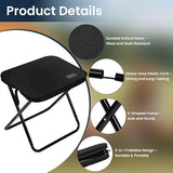 Camping Stool, Portable Folding Stool, 32.5×26×31cm Lightweight Mini Collapsible Chair, Max Load Capacity 100kg, Foldable Stool for Hiking, Fishing, Picnic, Outdoor, Camping Supplies - Black
