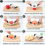 Apple Slicer - Professional Stainless Steel Apple Corer/Cutter - Super Sharp - Apple Corer Tool With 8 Shar