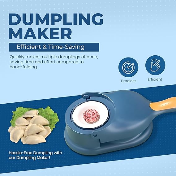 2 in 1 Dumpling Maker Press, Dumpling Skin Maker Machine, Multifunctional DIY Manual Empanada Press