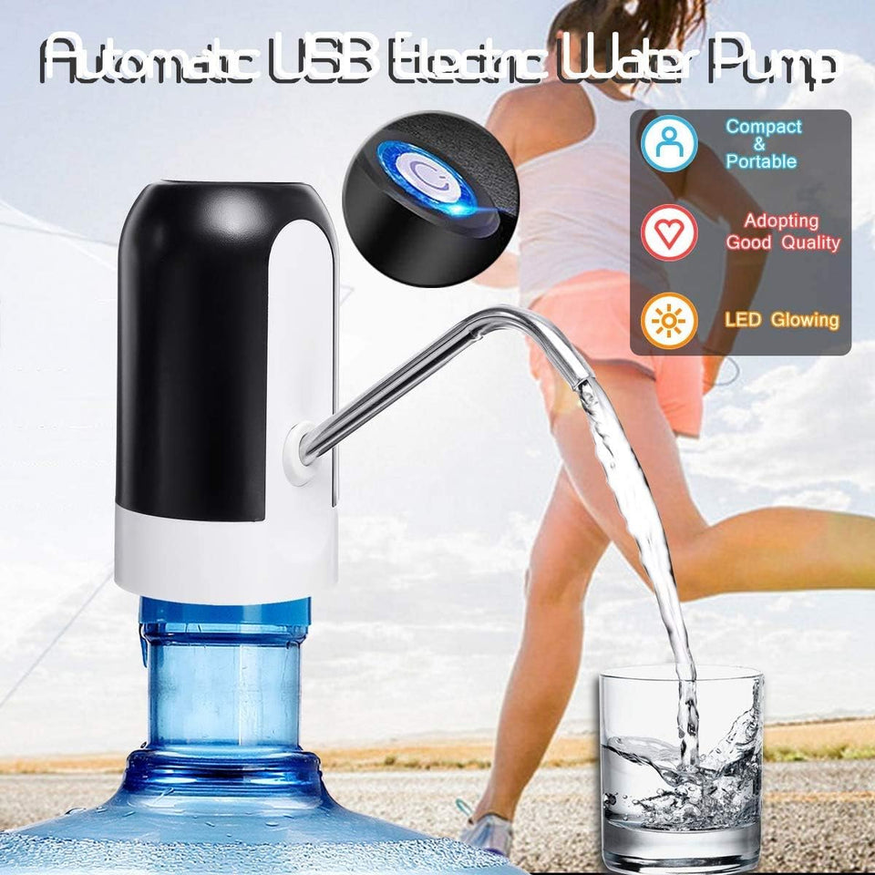 Electric Water Bottle Pump, USB Charging Automatic Drinking Water Dispenser, 30 Days Battery Life, Portable Water Bottle Switch for Universal 2-5 Gallon Bottle, For Home, Office, Travel,