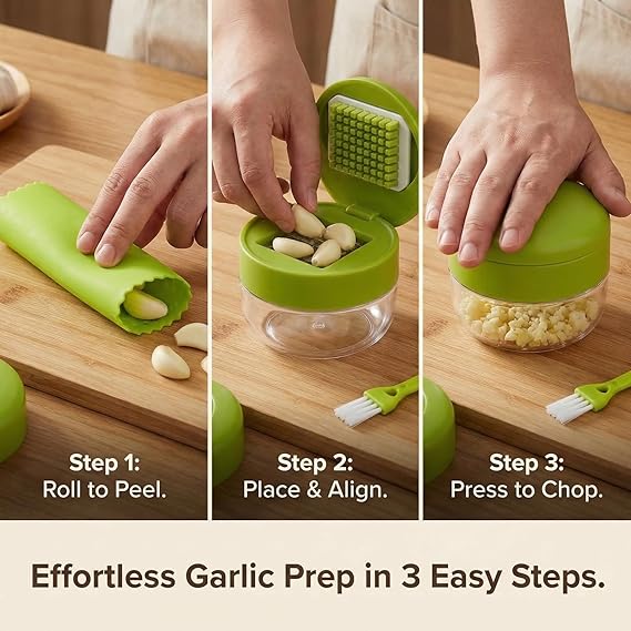 1pc Manual Garlic Press And Grinder - Multifunctional Kitchen Tool For Mincing, Slicing And Grinding, Suitable F