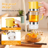 300ml Durable Glass Honey Dispenser with Handle, Transparent, Drip-Proof Press Pump for Bread, Honey Pot