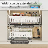 Telescopic Kitchen Drawer Organizer, Adjustable Slide-Out Storage Rack (33-49cm)