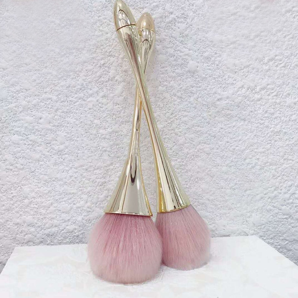 Gold Color Makeup Powder Big Brush Kabuki Brush Synthetic Hair BB Cream Foundation Brush Powder Makeup Beauty Tool Brushes