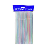 Flexible Colorful Plastic Straws 100-Pack, Bendable Extra Long