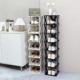 Stackable Plastic Shoe Rack, Vertical Dustproof Shoe Organizer, Sturdy Shoe Storage for Entryway