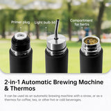 South American Mate Tea Travel Mug - Brazilian Filter Straw, Insulated Bullet Bottle, 3-in-1 Portable Mate Gourd Kit