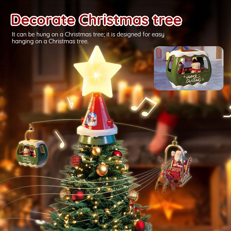 2025 Christmas Train & Tree Decor Set - Track Train with Music, Santa Theme, Kids Gift