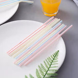 Flexible Colorful Plastic Straws 100-Pack, Bendable Extra Long