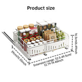 Telescopic Kitchen Drawer Organizer, Adjustable Slide-Out Storage Rack (33-49cm)
