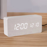 PVC Wooden Clock Multi-Function Alarm Clock LED Clock Thermometer Digital Clock Student Bedside Electronic Night Light Alarm