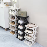 Stackable Plastic Shoe Rack, Vertical Dustproof Shoe Organizer, Sturdy Shoe Storage for Entryway