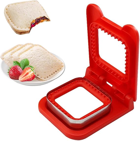 MEETOZ Sandwich Cutter and Sealer, Square Sandwich Maker, Decruster for Kids Lunch Uncrustable, Easy for School Lunchbox and Bento Box